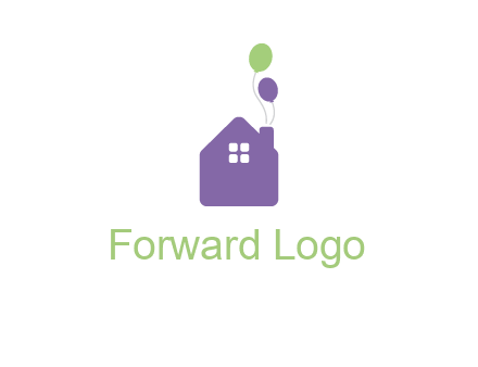 house with balloons logo