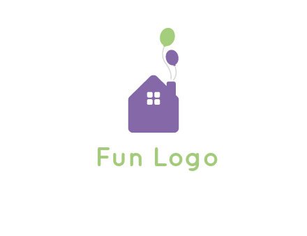 house with balloons logo