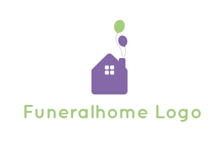 house with balloons logo