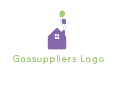 house with balloons logo