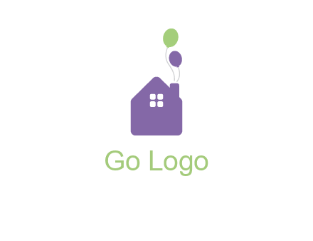 house with balloons logo