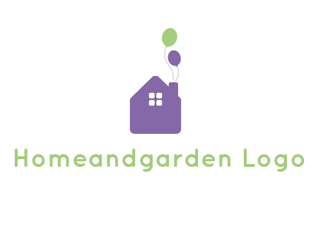 house with balloons logo