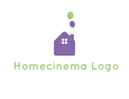 house with balloons logo
