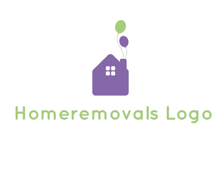 house with balloons logo