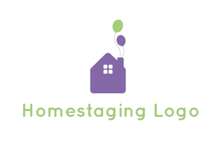 house with balloons logo