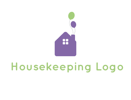 house with balloons logo