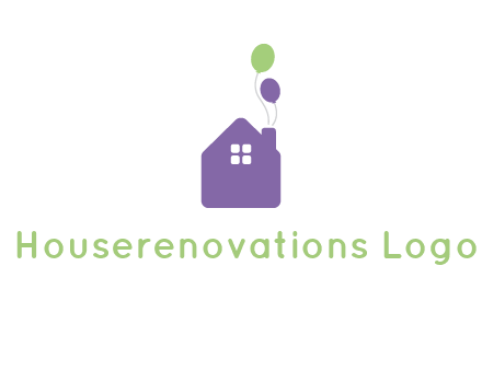 house with balloons logo