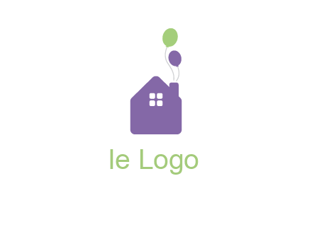 house with balloons logo