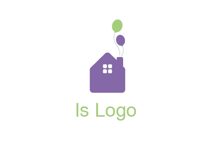 house with balloons logo