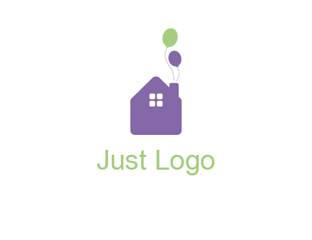 house with balloons logo
