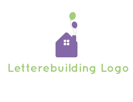 house with balloons logo