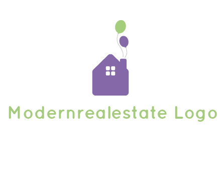 house with balloons logo