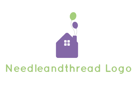 house with balloons logo