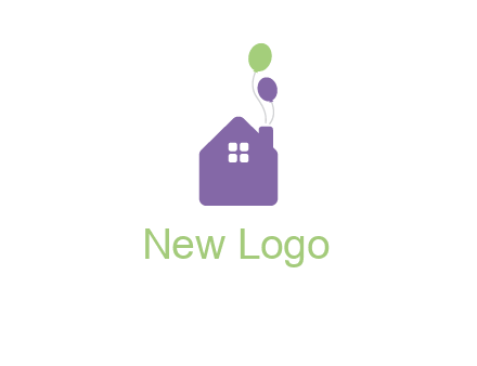 house with balloons logo