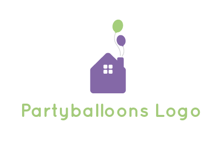 house with balloons logo