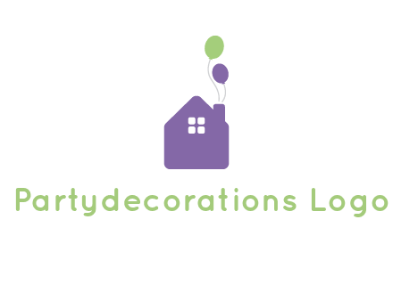 house with balloons logo