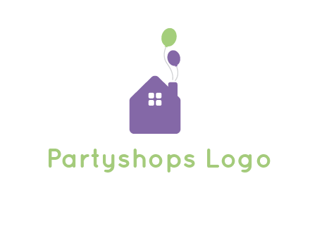 house with balloons logo