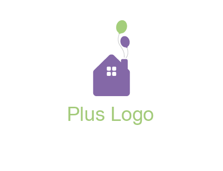 house with balloons logo