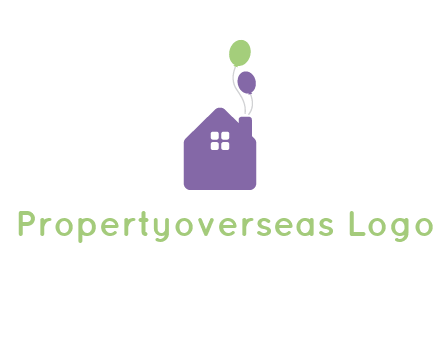 house with balloons logo