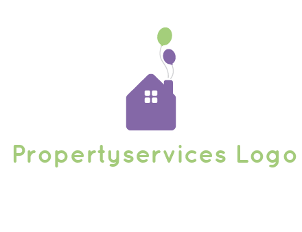 house with balloons logo