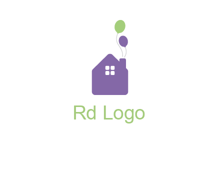house with balloons logo
