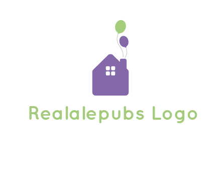 house with balloons logo