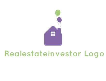 house with balloons logo