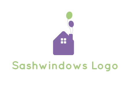 house with balloons logo