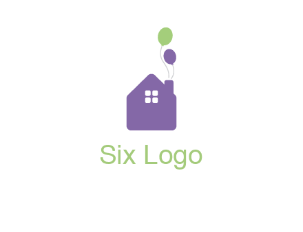 house with balloons logo