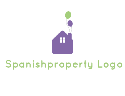 house with balloons logo