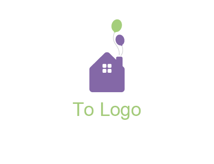 house with balloons logo