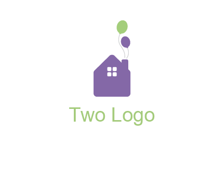 house with balloons logo