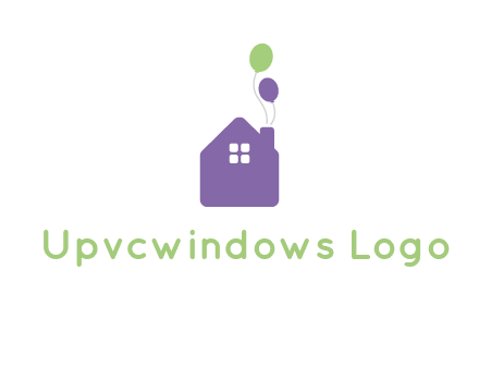 house with balloons logo