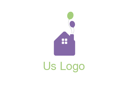 house with balloons logo