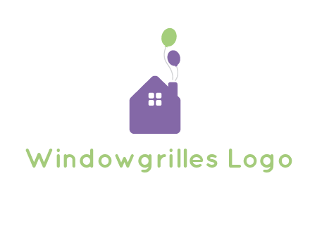 house with balloons logo