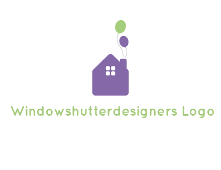 house with balloons logo
