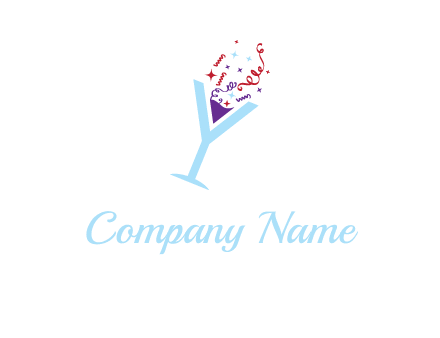 letter y martini glass logo