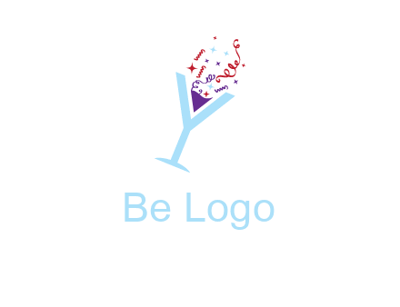 letter y martini glass logo