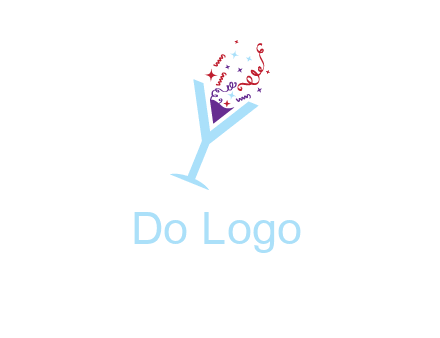 letter y martini glass logo