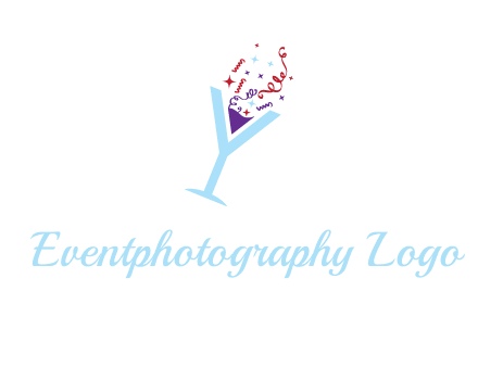letter y martini glass logo