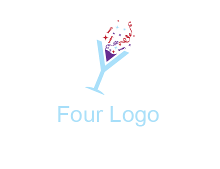 letter y martini glass logo