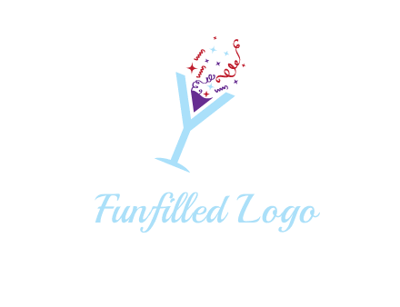 letter y martini glass logo