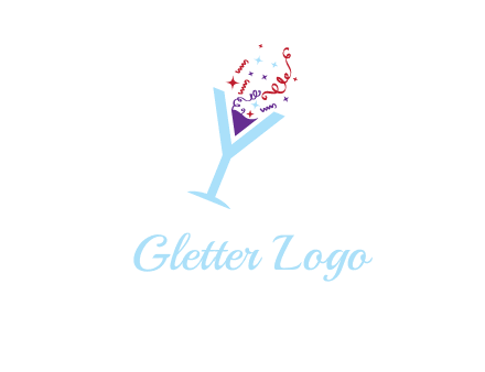 letter y martini glass logo