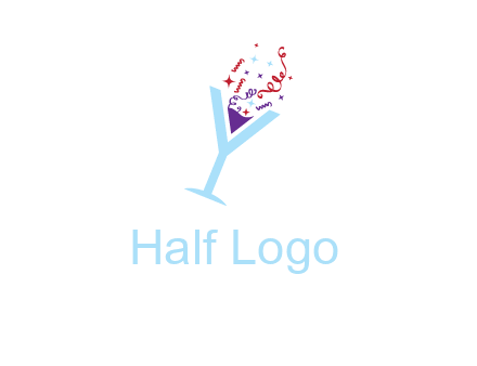 letter y martini glass logo