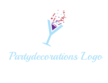 letter y martini glass logo