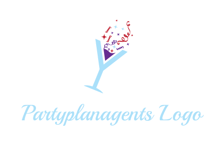 letter y martini glass logo