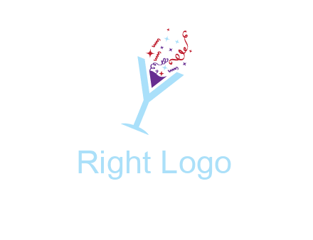letter y martini glass logo