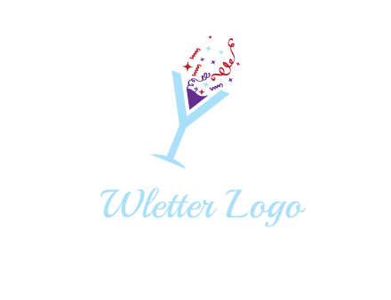 letter y martini glass logo