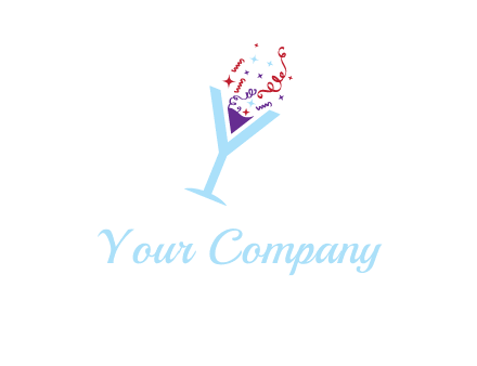 letter y martini glass logo