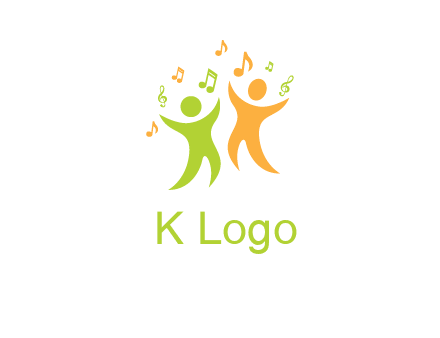 swoosh kids playing with music notes logo